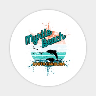 Myrtle Beach South Carolina Retro Vintage Sunset Magnet